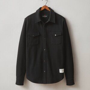 American Giant Unisex Redwood Fleece Overshirt Black